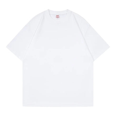 Wholesale Custom Your Brand Logo 100% Cotton White Solid Plain Blank 270G T Shirt Plain Tee Casual Men's T-shirts
