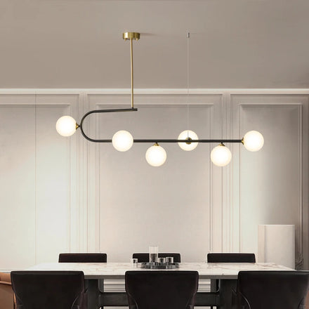 Minimalist Dining Room Chandelier All Copper Dining Table Bar Table Long Lamps Modern Nordic Creative Led Chandelier