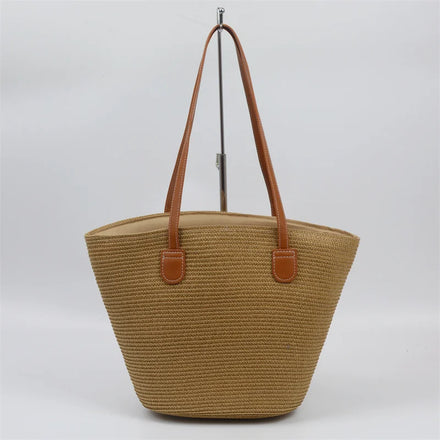 Beach Casual Large Capacity Bag Outdoor Fashion Shopping Bag Solid Ladies Vintage Straw Bag