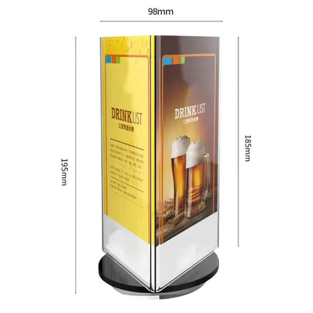 Acrylic 3-Sided Table Tent Menu Holder 5x7 in Bulk