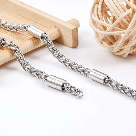 Handmade Thick Rope Chain for Men 304L Titanium Stainless Steel Spacer Bead Chains for DIY Jewelry Necklace