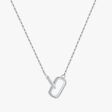 Romantic Lock Design Sparkling Clear CZ Necklace 925 Sterling Silver Chain Necklace for Women Fine Jewelry Wedding Gift