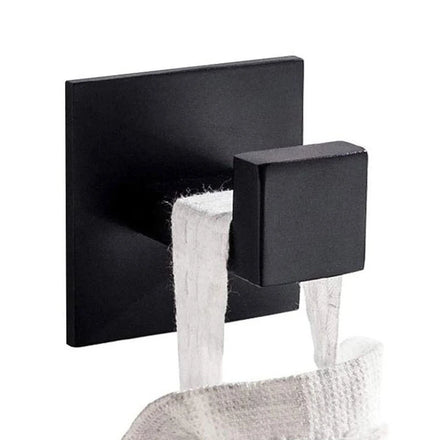 Square Stainless Steel Adhesive Wall Hooks No Drill Strong Sticky Towel Robe Peg for Bathroom Kitchen Accessories