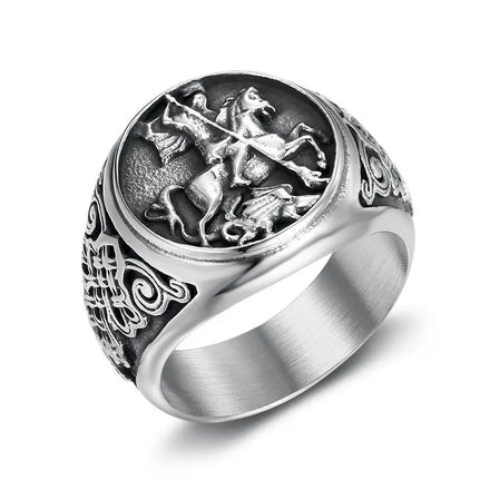 Men's Retro Styling Gold Plated Stainless Steel Classic Ring for Party or Gift Fashion Jewelry