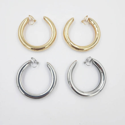 Wholesale Ins Alloy Big Hollow Cube Clip Hoop Earrings for Women Chunky Jewelry