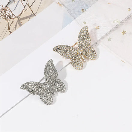 New Cute Rhinestone Studded Butterfly Brooch Small and Exquisite Coat Accessories