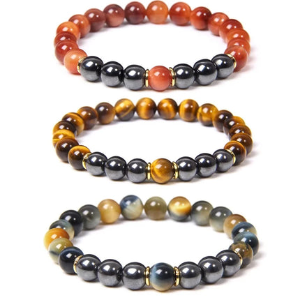 Custom 8mm Natural Blue Tiger Eye Beaded Bracelet Wholesale Manufacturer Fashion Stone Jewelry Handmade Elastic Bracelet