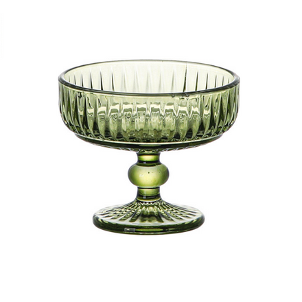 Wholesale Vintage Textured Pressed Ice Cream Cup Cocktail Glass Salad Bowl Drinking Glassware Wine Glasses Cup Minimalist 300ml