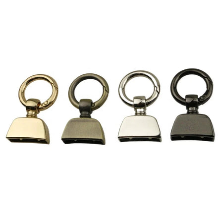 Small Zinc Alloy Spring Suspension Keychain Waterproof Security Car Luggage Hardware Decorative Ring Hanging Bell Ornament