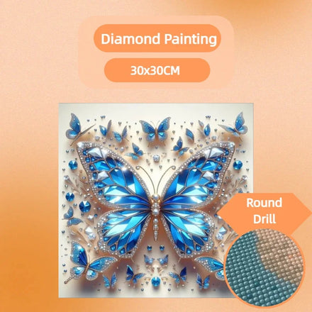 1PC 30*30cm Handmade Butterfly Home Decor Diamond Painting Full Round Beads Creative Diamond Painting for Wall Decoration
