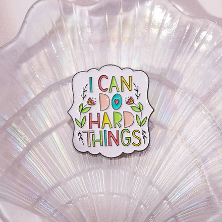 I Can Do Hard Things Colorful Text Enamel Brooch Positive Statement Backpack Badge Clothing Accessories Gift Jewelry for Friends