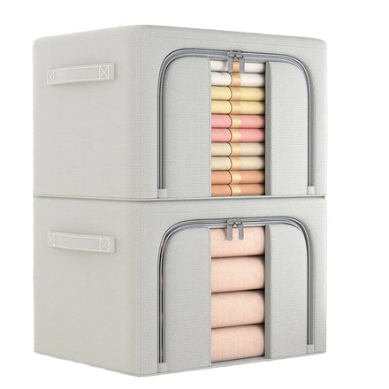 Lavinia Folding Wholesale Collapsible Cotton Linen Clothes Organizer Bags Fabric Storage Boxes