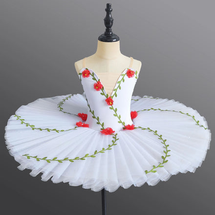 2024 New White Swan Costume Tutu Dress Stage Performance Costume Professional Children's Tutu Girl