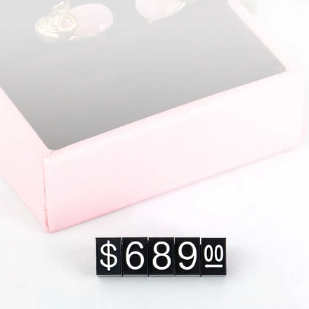 Yinliang Model 5-64-1 Custom Made White Cube Display Rack with Symbol and Black Numerals for Retail Shop Sale Price Display