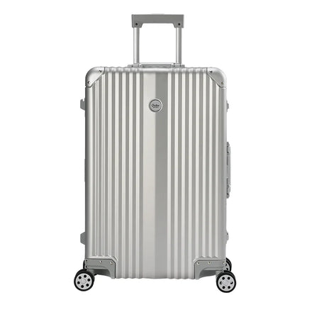 Luxury 24 Inch Aluminum Alloy Frame Luggage Case Shining Non-Zipper Lock Unisex Spinner Caster in Stock
