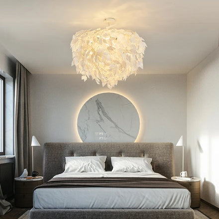 Living Room Main Light Nordic Modern Simple Feather Chandelier Homestayhotel Bedroom Warm Atmosphere Pendant Light