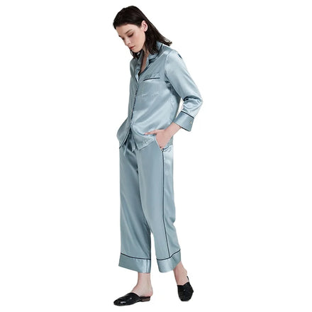 Custom Design Anti-Dust Mites Long Life Printed Luxury Satin Shorts Silk Pajamas for Home