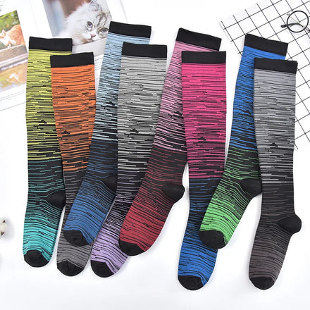 OEM Knee High Men Compression Yoga Soccer Socks Custom Logo Football Socks Design Compression Breathable Running Socks