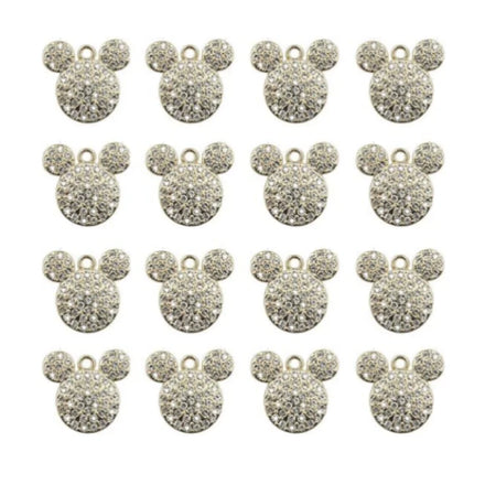 Bear Crystal Silver Pendant Charm for Women Rhinestone Jewelry Making Crafts Main Material Alloy for Children