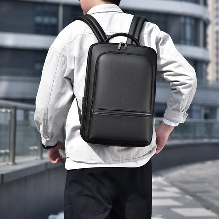 Men's Backpack Schoolbag High Quality PU Leather Computer Bag Large Capacity Business Travel Laptop Backpacks