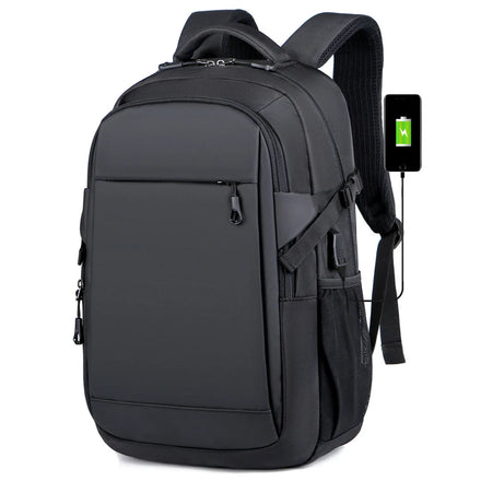 Factory 15.6 Inch Custom Logo Luxury Waterproof Oxford Pu Black Material Business Men Day Pack Bag Travel Laptop Backpack