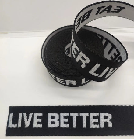 GQ Brand Jacquard Twill 3.8cm Heavy Duty High Tenacity Polypropylene Webbing Strap with Customized Logo and Letter