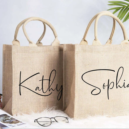 Natural Eco-Friendly Recycled Jute Tote Bag for Daily Use Grocery Shopping & Beach Handbags