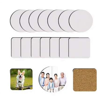 Wholesale Sublimation Blank MDF Cup Coaster With Cork on the Back