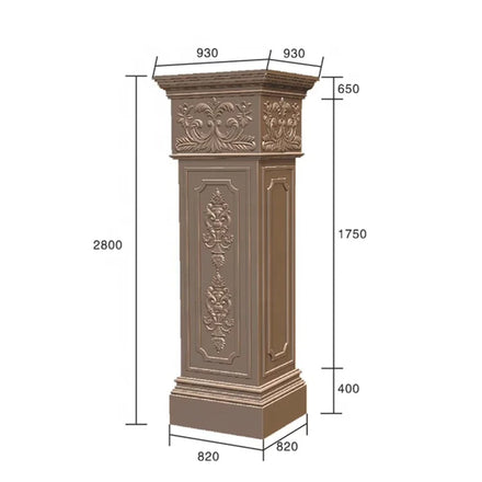 Diameter 40cm European Villa Durable Film Coated Plastic Moulding for Concrete Roman Column Pillar