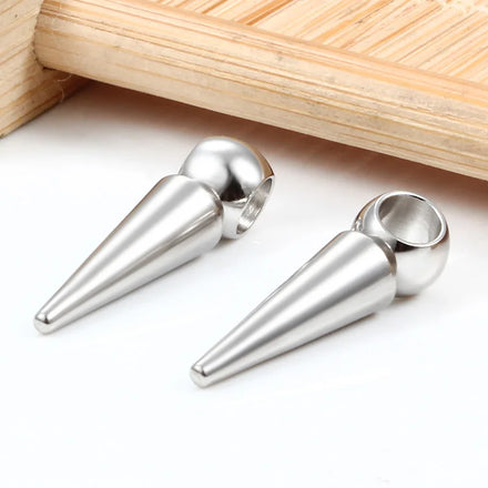 Polished Spike Pendant With Welded Jump Rings for Women Men 304L Stainless Steel Pendants for DIY Necklace and Bracelets