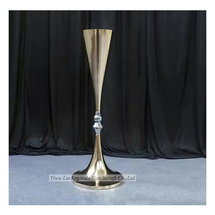 LDJ293 2024 Best Selling 70cm Tall Wedding Gold Flower Stand Vase Centerpiece for Wedding Decoration