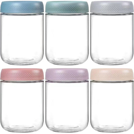 16oz Glass Food Storage Containers for Snacks Yogurt Spice Sugar Wide Mouth Salad Jars Overnight Oats Containers with Lids