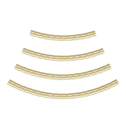 Non Tarnish GF Real 14K Gold Filled 1.5mm Curved Tube Crimps for DIY Jewelry Necklace Bracelet Making Findings Accessories