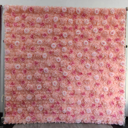 EG-TG007 Budget-Friendly 3D Wedding Decor White Blue Roses Artificial Silk Roll-Up Flower Wall Panel Backdrop Christmas Easter