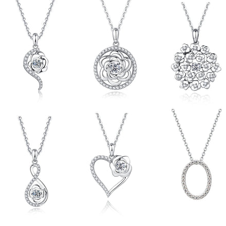 Wholesale Women Luxury D Color Flower Shape Big Size Moissanite Pendant 925 Sterling Silver Necklace Pendant