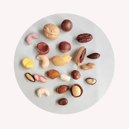 Bulk 100Pcs Assorted Miniature Food Toys 3D Mini Walnuts Cashews Chestnuts Almonds Pistachios Food Ornaments Fun Educational Toy