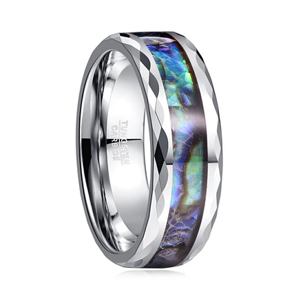 Wholesale Alin Tungsten Carbide Engagement Rings Shell Opal Inlay for Man Women Trendy Collection