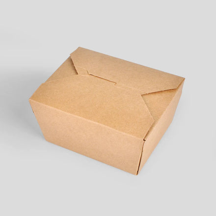 SenAng05 Disposable Takeaway Food Containers 2000ml Brown Kraft Paper Take Out Food Lunch Boxes