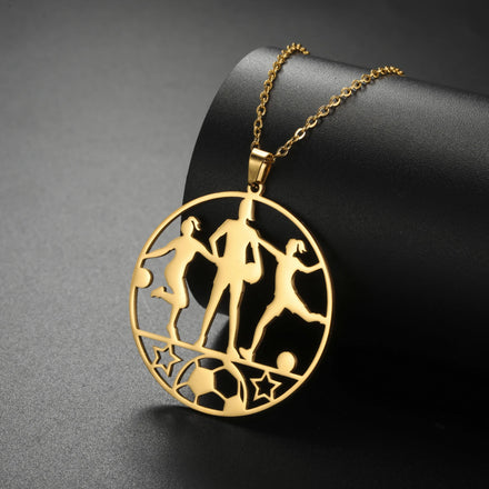 Football Sport Figure Skating Necklaces for Woman Men Baseball Rugby Athletic Sports Necklace Fans Souvenir Jewelry Gift