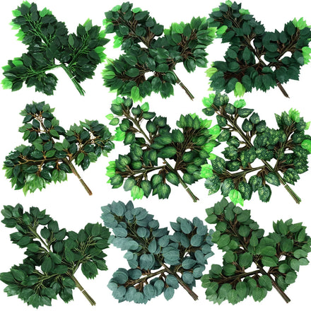 JCF258 -1 Wholesale Faux Leaves Artificial Ficus Maple Mango Magnolia Leaves for Indoor Decor