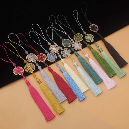 DIY Fashion Hand Embroidery Peach Blossom Tassel Clothing Accessories Pendant Bag Pendant Mobile Phone Accessories Ornaments