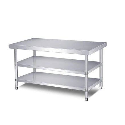 3 Tier Stainless Steel Kitchen Work Bench Commercial Prep Table With Storage Shelves