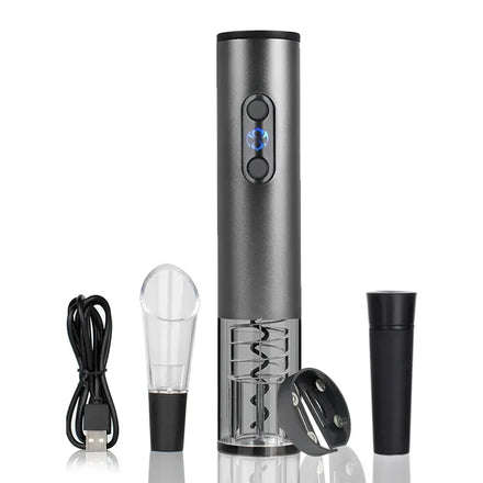 Trending Products 2024 New Arrivals USB Rechargeable Electric Wine Opener Set Vacuum Pump for Home and Kitchen
