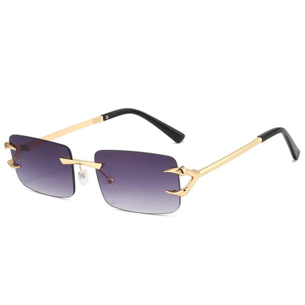 2025 Personalized Glasses Sunglasses Women Simple Designed Sunglasses With Logo Rectangle Rimless Sunglasses
