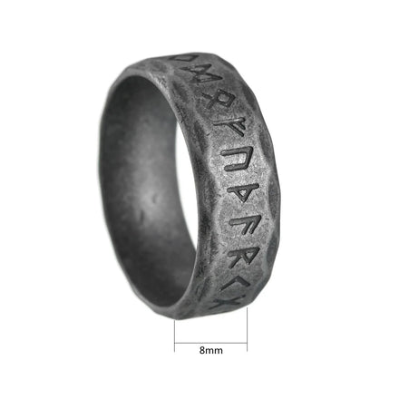 Handmade Viking Ring Norse Rune Ring for Men Ancient Silver Stainless Steel Blank/ Viking Amulet Ring Gothic Jewelry Gift