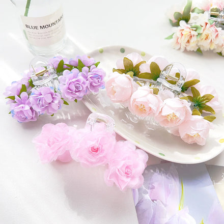 Women Holiday Headwear Decoration Artificial Floral Hair Clip Hawaiian Flower Hair Claw