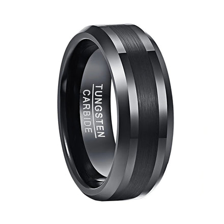 Alin Wholesale Black Zinc Plated 8mm Tungsten Carbide Classic Wedding Ring Fashion Jewelry