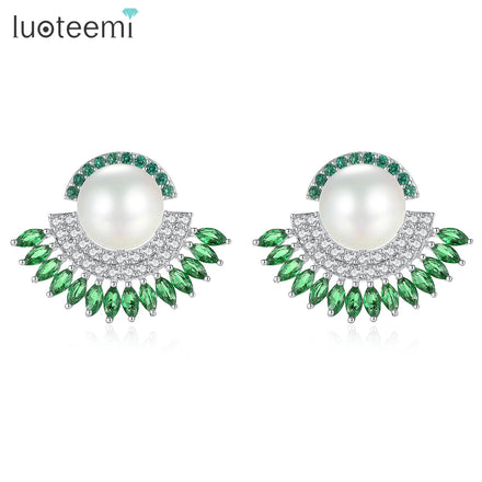 LUOTEEMI Colourful Woman Jewelry Elegant Jewellery Bijouterie Earing Ear Ring Lady Brass Fashion Earrings