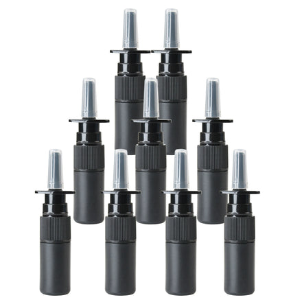 5ml HDPE Black Fine Nasal Spray Bottle Plastic Medicine Liquid Container With Black Nasal Sprayer