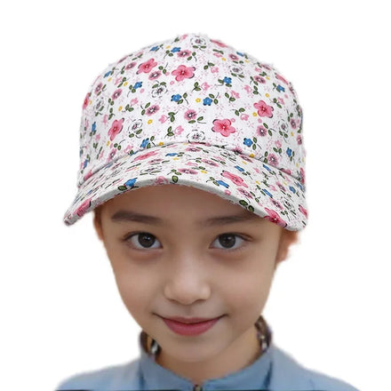 Unisex Pink Baseball Cap Floral Design Fashionable 5-Panel Adjustable Cotton Breathable Waterproof Sports Hat Custom Image